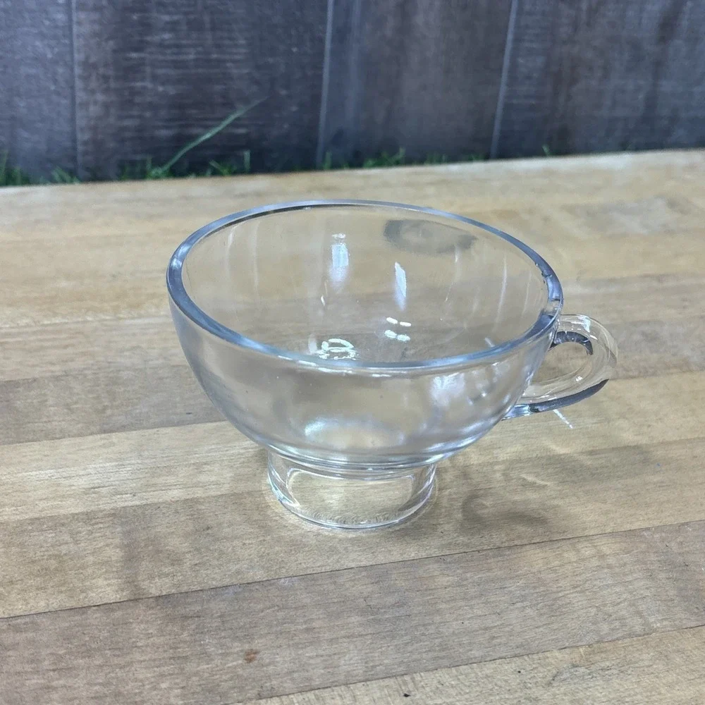 Vintage Clear Glass Canning Funnel Wide Mouth Jar Funnel w Handle Kitchen Tool